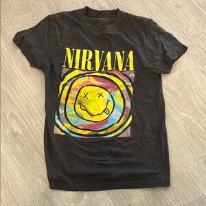 NIRVANA Black and Yellow Short Sleeve Tee Iconic Design